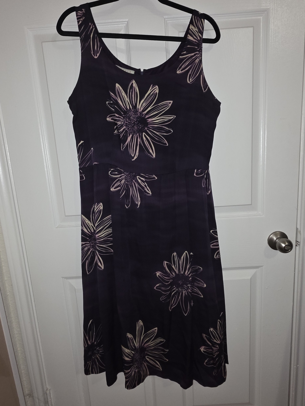 Tommy Bahama Silk Dark Purple Floral Midi Dress